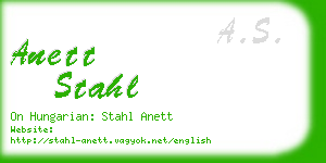 anett stahl business card